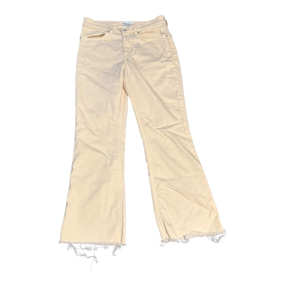 Zara Cream Wide Leg Jeans Size 1